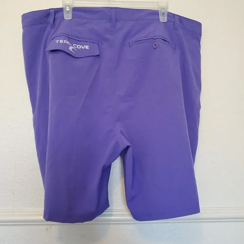 Teal Cove Mens Purple Board Shorts Swim Trunks Sz 42 Stretch Quick Dry RN124917